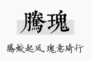 腾瑰名字的寓意及含义