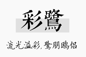 彩鹭名字的寓意及含义