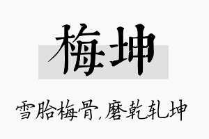 梅坤名字的寓意及含义