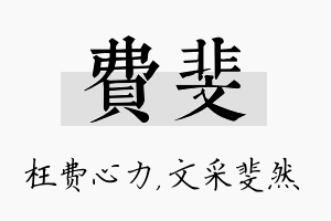 费斐名字的寓意及含义