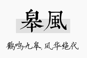 皋风名字的寓意及含义