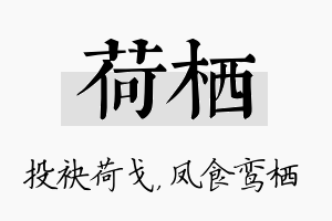 荷栖名字的寓意及含义