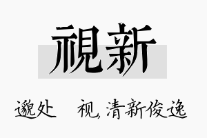 视新名字的寓意及含义