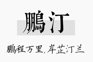 鹏汀名字的寓意及含义