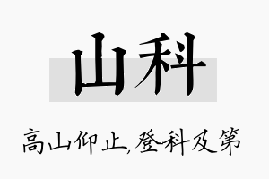 山科名字的寓意及含义