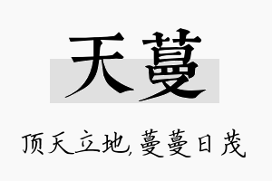 天蔓名字的寓意及含义