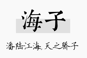 海子名字的寓意及含义