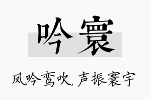 吟寰名字的寓意及含义