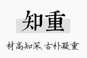 知重名字的寓意及含义