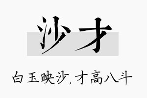 沙才名字的寓意及含义