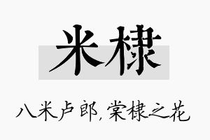 米棣名字的寓意及含义