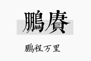 鹏赓名字的寓意及含义