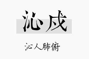 沁戍名字的寓意及含义