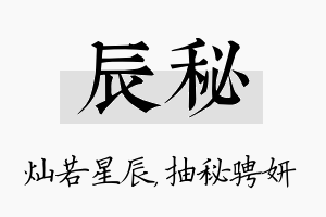 辰秘名字的寓意及含义