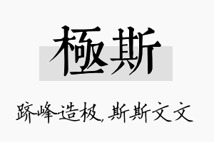 极斯名字的寓意及含义