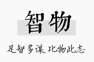 智物名字的寓意及含义