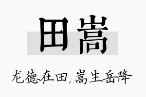 田嵩名字的寓意及含义