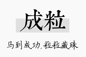 成粒名字的寓意及含义