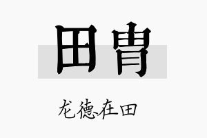 田胄名字的寓意及含义