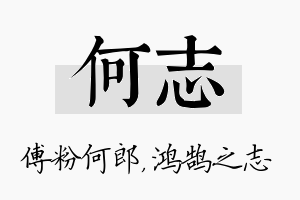 何志名字的寓意及含义