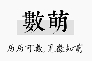 数萌名字的寓意及含义