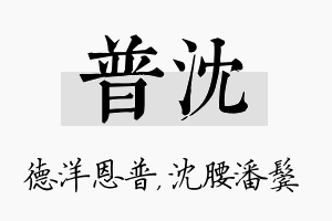 普沈名字的寓意及含义