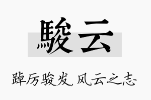 骏云名字的寓意及含义