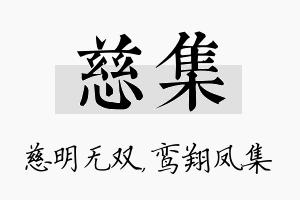 慈集名字的寓意及含义