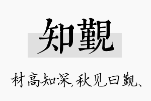 知觐名字的寓意及含义