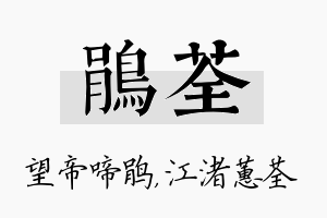 鹃荃名字的寓意及含义