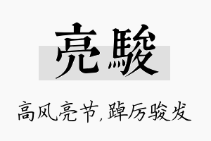 亮骏名字的寓意及含义