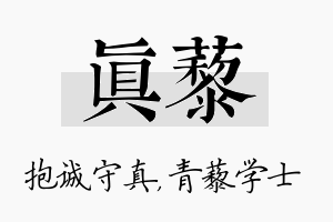 真藜名字的寓意及含义