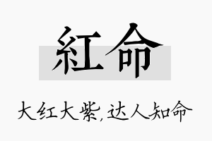 红命名字的寓意及含义