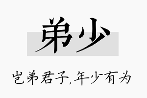 弟少名字的寓意及含义