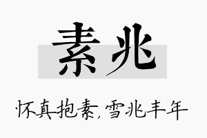 素兆名字的寓意及含义