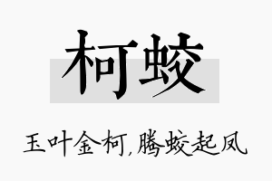 柯蛟名字的寓意及含义