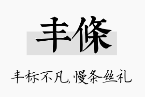 丰条名字的寓意及含义