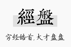 经盘名字的寓意及含义