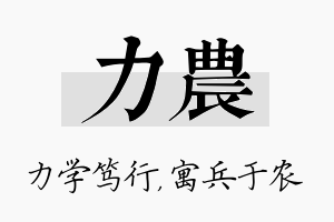 力农名字的寓意及含义