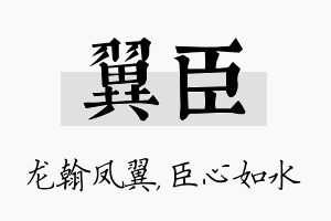 翼臣名字的寓意及含义