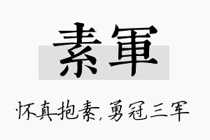 素军名字的寓意及含义