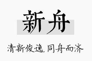 新舟名字的寓意及含义