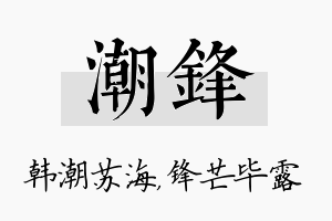 潮锋名字的寓意及含义