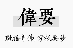 伟要名字的寓意及含义