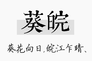 葵皖名字的寓意及含义