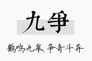 九争名字的寓意及含义