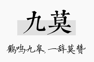 九莫名字的寓意及含义