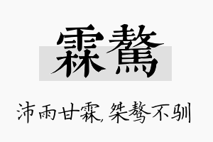 霖骜名字的寓意及含义