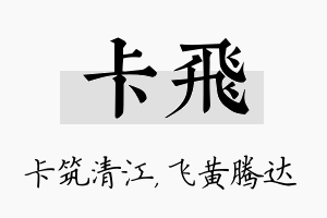 卡飞名字的寓意及含义