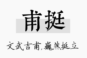 甫挺名字的寓意及含义